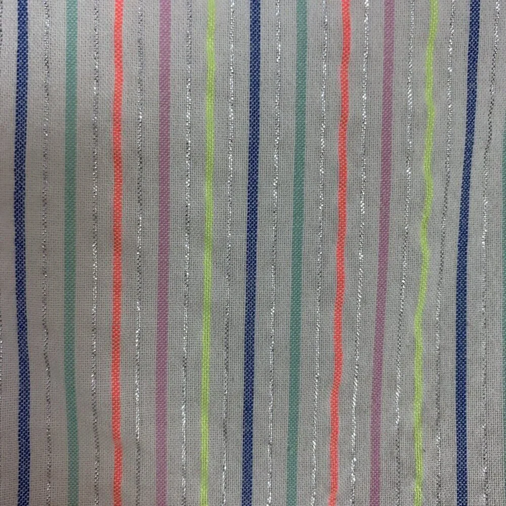 Cat & Jack Neon Stripe Seersucker Ruffle Sleeveless Top White Girls 18 Months